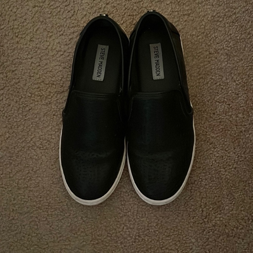 Black Steve Madden Slip Ons